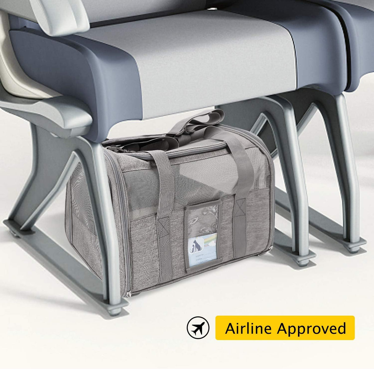 Cat Carrier for Large Cats 20 Lbs, Medium Cat under 25 Lbs, Dog Carriers for Small Dogs, Soft Travel Pet Carrier for 2 Cats Small Dogs, Grey